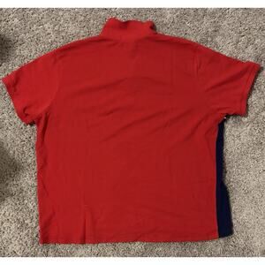 U.S. Polo Assn. Polo Shirt Red Navy Colorblock Logo Men's Size XL Short Sleeve